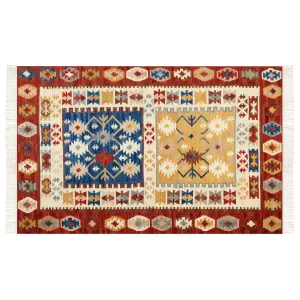 Wool Kilim Area Rug 140 x 200 cm Multicolour VOSKEHAT