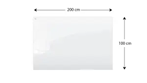 ALLboards Magnetic glass board 200x100 cm PREMIUM SUPERWHITE (super white)