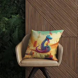 Snake On A Beach Holiday Outdoor Cushion 60cm x 60cm