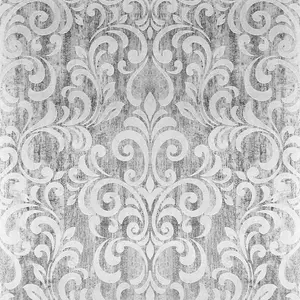 Muriva Silver Damask Metallic effect Embossed Wallpaper