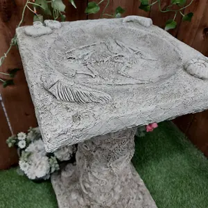 Stone Cast Detailed Jurassic Birdbath