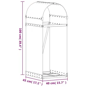 Log Holder Light Brown 40x45x100 cm Galvanised Steel