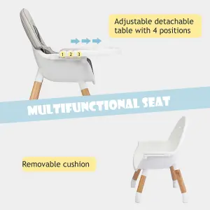 4 in 1 Baby High Chair Infant Child Feeding Seat Highchair w/ Food Tray Safety Belt