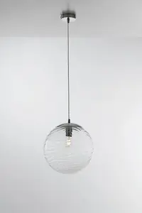 Luminosa Nereide Globe Glass Ceiling Pendant, Clear, E27