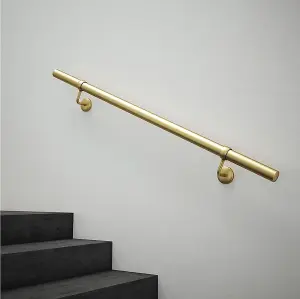 Rothley Satin Brass Stair Hand Rail Kit 1.2M