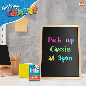 Chalk Board for Kids - 21 x 28cm Small Chalkboard with Eraser & 6pk Chalks - Mini Chalkboard Signs Chalk Boards For Walls