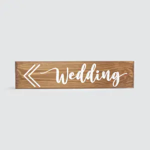 Peak Heritage Engraved Wooden Wedding Sign 40cm - Wedding With Arrows