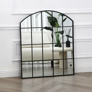 ion - Black Frame Industrial Mirror - 90x75