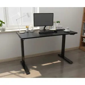 Dellonda Black Electric Adjustable Office Standing Desk, Quiet & Fast 1200x600mm