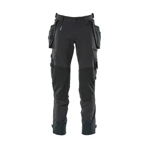 Mascot Advanced Trousers with Holster Pockets and Stretch - Dark Navy Blue   (31.5) (Leg Length - Regular)