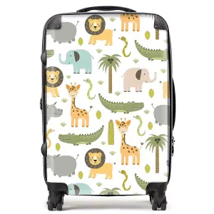 Cute Safari Animals Suitcase - Medium