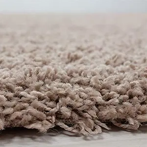 Thick Pile Dark Beige Fluffy Shaggy Large Area Rug Hallway Runner  - 160x230 cm