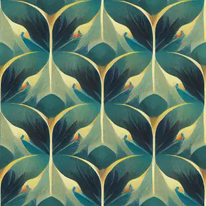 Bobbi Beck eco friendly Teal abstract mountain Wallpaper