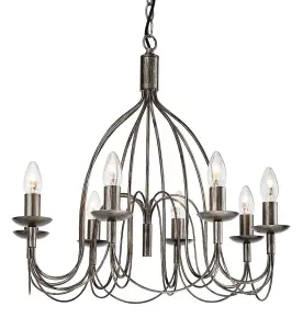 Luminosa Regency 8 Light Chandelier Antique Silver, E14