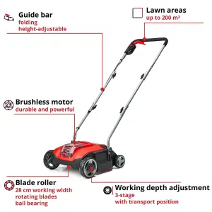 Einhell Cordless Scarifier 18V Adjustable Working Depth Power X-Change PXC GC-SC 18/28 Li-Solo - Body Only