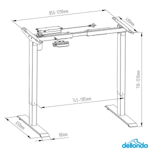 Electric Height Adjustable Standing Desk Frame - Black Ergonomic Home Office Solution