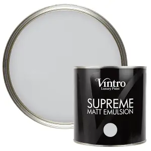 Vintro Luxury Matt Emulsion Light Grey Multi Surface Paint for Walls, Ceilings, Wood, Metal - 2.5L (Bidston Grey)