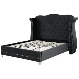 Velvet EU Super King Size Bed Black AYETTE