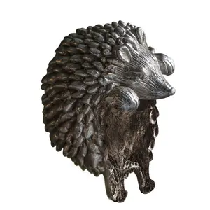 Wildomar Hedgehog Animals Plastic Garden Statue (Set of 2) Silver