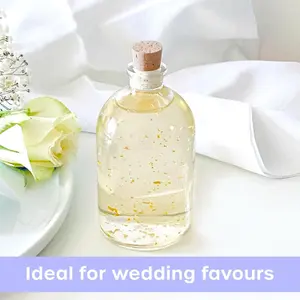 50ml Small Glass Bottles with Corks, Custom Labels, Funnel - 32 Pack for Wedding Favours, Craft Projects & Party Shots