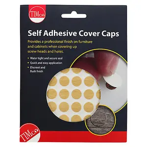 Timco - Self-adhesive Screw cover - Beech (Size 13mm - 112 Pieces)