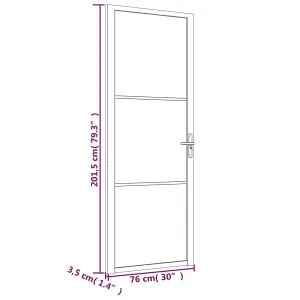 Berkfield Interior Door 76x201.5 cm Black ESG Glass and Aluminium