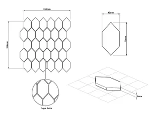 Mosaic sheet in ceramic on net 250mm x 256mm - Elegant White Statuary