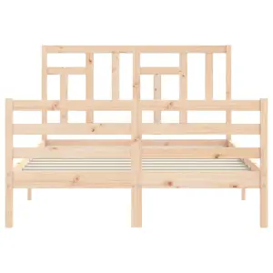 Berkfield Bed Frame with Headboard Small Double Solid Wood