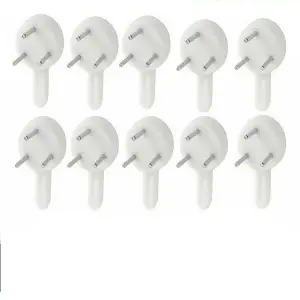 Hard Wall Picture Hooks Frame Mirror Hanging White 22mm Pack of 10