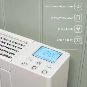 Adam Sola Ceramic-IQ 1500W Electric Radiator in White with Smart WiFi Control