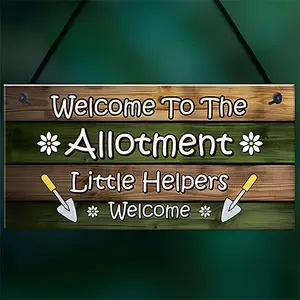 Red Ocean Allotment Sign Hanging Garden Shed Plaque Welcome Sign Gift For Him Her Garden Signs And Plaques