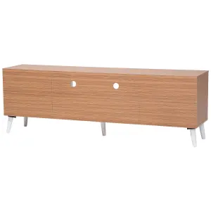 Beliani Traditional TV Stand Light Wood ALLOA