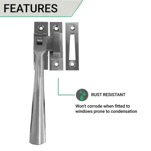 AFIT Satin Chrome Contemporary Casement Window Fastener 115mm