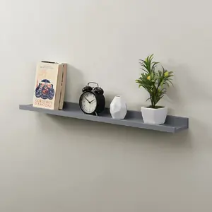 2 Piece Floating Shelf Grey / 4cm H x 80cm W x 10cm D