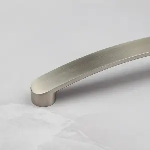 Nickel Kitchen Cupboard Handle Brushed Silver Bar 160mm Hole Centres