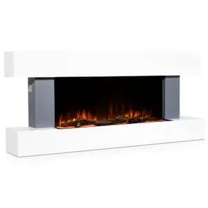 Baridi 46" Wall Mounting Electric Fireplace with LED Flame Effect - Grey - DH112