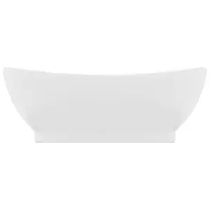 Belfry Bathroom Pearlene 390mm W Ceramic Oval Sink with Overflow White