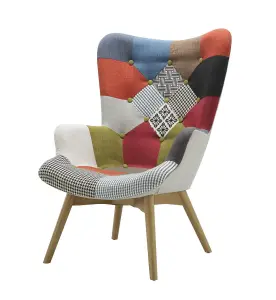 Multi Coloured Armchair Birlea Sloane Easy Fireside Chair Scandinavian Patchwork