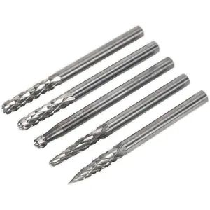 5 PACK - 3mm Micro Carbide Burr Bits Set - VARIOUS HEADS - Rotary Metal Cutter