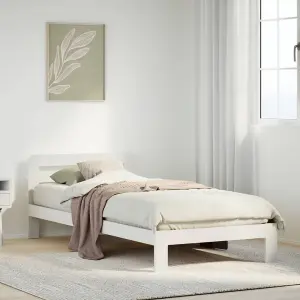 Berkfield Bed Frame without Mattress White 100x200 cm Solid Wood Pine