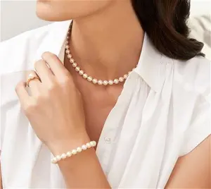 7.0-7.5mm White Freshwater Pearl Bracelet - AAA Quality