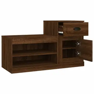 Berkfield Shoe Cabinet Brown Oak 100x42x60 cm Engineered Wood