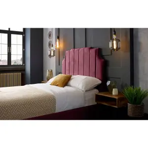 Nelson Plush Velvet Maroon Bed Frame