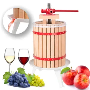 Juicer - mechanical fruit press with pressing cloth, high juice yield - red