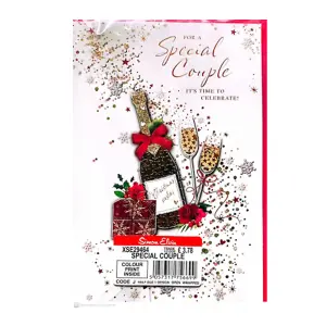 Simon Elvin For A Special Couple Its Time To Celebrate Christmas Card (Pack of 6) White/Red/Gold (One Size)