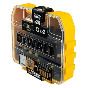 Dewalt x25 Impact PZ2 Pozi Screwdriver Bits FLEXTORQ Tough Case and Bit Holder