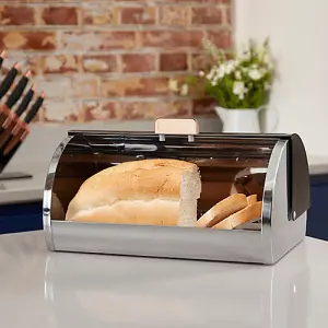 Tower LINEAR T826000RB Roll Top Bread Bin Rose