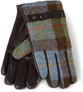 House Of Bruar Men's Harris Tweed And Leather Gloves