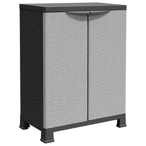 Berkfield Plastic Cabinet 68x39x92 cm Rattan Design