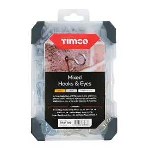 Timco - Mixed Tray - Hooks & Eyes (Size 133pcs - 133 Pieces)